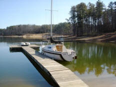 Protected Dock with 23 foot Sailboat
